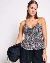 SPAGHETTI TIE TOP EBUR LEO PRINT von JAN N JUNE