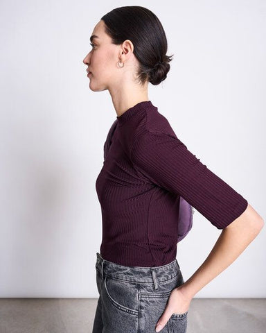 LYOCELL RIB T-SHIRT NINA CHERRY LAQUER von JAN `N JUNE