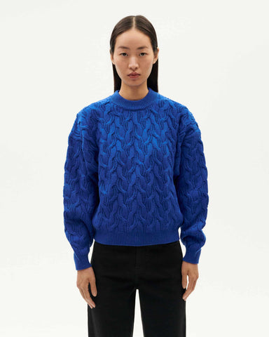 BLUE CARMEN KNITTED SWEATER von THINKING MU