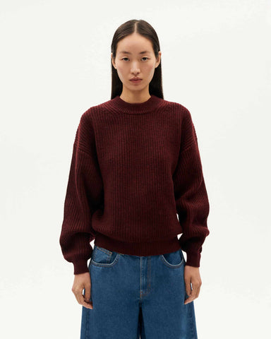 WINE CARMEN KNITTED SWEATER von THINKING MU