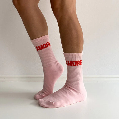 Socken AMORE rosa/rot von NAVUCKO